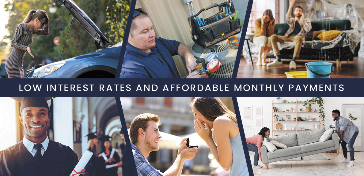 low interest rates and affordable monthly payments