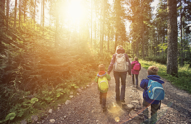 family hiking